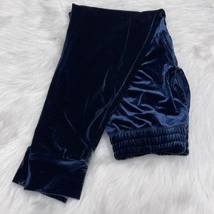 Fabletics Daria Velour Jogger Navy Drawstring Pants XXS